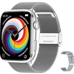 T90 Smart Watch with 1.91 Screen, Fitness Tracker, Temperature Monitor, Call Reminder, Compatible with Android iOS, Waterproof