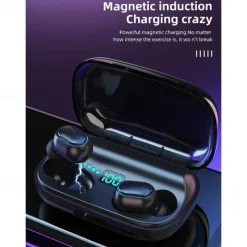 T11 TWS Wireless Earbuds In-Ear Bluetooth 5.0 Headphones – Low Latency Sports Gaming Earphones with Mic, LED Display, Charging Case