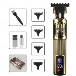 T9 USB Electric Hair Cutting Machine Professional Man Shaver Trimmer New Rechargeable Beard Trimmer Barber Hair Cutting Tools