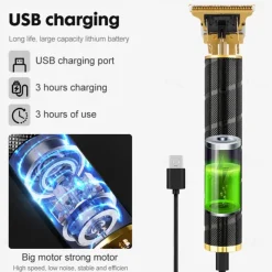 T9 USB Electric Hair Cutting Machine Professional Man Shaver Trimmer New Rechargeable Beard Trimmer Barber Hair Cutting Tools