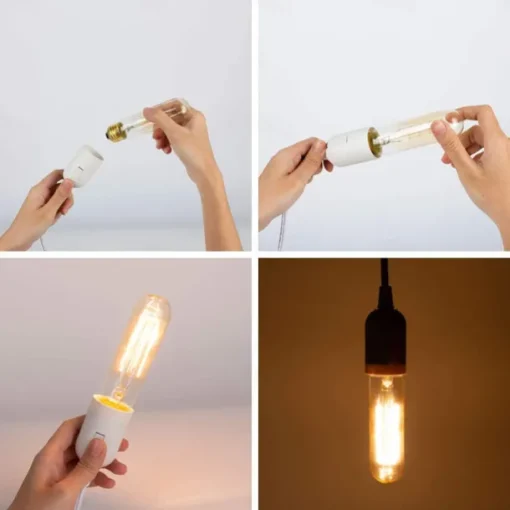 T10 Vintage Edison Light Bulb 40 Watt Dimmable Antique Tubular Old Fashioned Incandescent Bulb Warm White E26/E27 Base Amber Glass Lamp for Home Light Fixtures Decorative AC220V AC110V