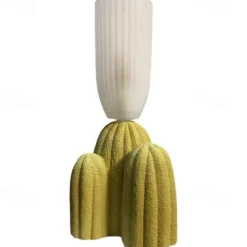 Table Lamp Cactus Green White Resin Clear Glass Desk Light Bedroom Bedside lamp Home Decor Lighting Fixtures