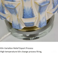 Table Lamp Ceramic Bedside Table Lamps with Fabric Lampshade and Glass Base Retro Simplicity Bedside Lamps for Home Office Cafe Restaurant Nightlight Bedside Lamp Table Lamp 110-240V