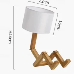 Table Lamp Creative Wooden, Bedroom Study Table Lamp, American Small Table Lamp, Night Light with Lighting