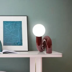 Table Lamp, Modern Simple Creative Glass Ball Bedroom Children's Room Designer Model Room Iron Soft-Fitting Model Room Resin Lamp