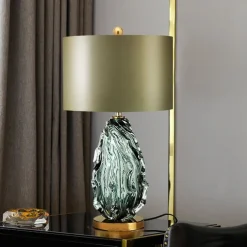 Table Lamps Metal Base Bedside Table Lamp Fabric Shade Nightstand Lamps Suitable for Living Room,Bedroom and Office