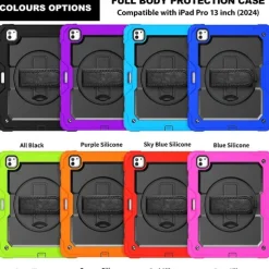 Tablet Case Cover For Apple iPad Air 11"(2024) iPad Air 13"(2024) iPad Pro 11"(2024) iPad Pro 13"(2024) Portable Handle Pencil Holder Armor PC Silicone