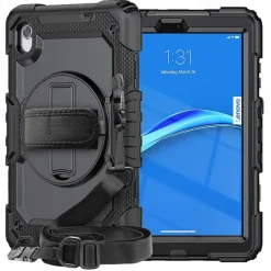 Tablet Case Cover For Lenovo Tab M10 M8 HD FHD Plus 3rd 2nd Gen TB-328 TB-X306/X606 TB-8505/8506/8705 Handle with Stand 360° Rotation Solid Colored TPU