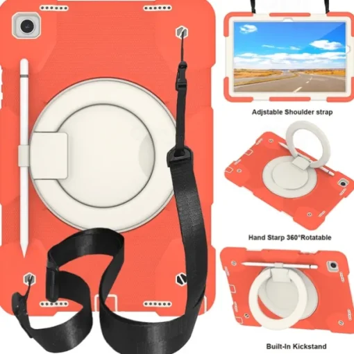 Tablet Case Cover For Samsung Galaxy Tab A9 8.7" A8 10.5'' A9 Plus 11" Pencil Holder 360° Rotation Shoulder Strap PC Silicone