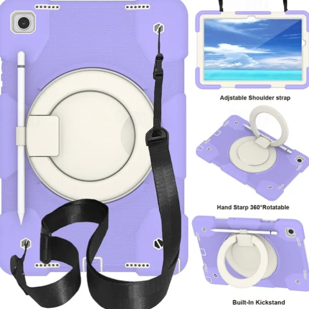Tablet Case Cover For Samsung Galaxy Tab A9 8.7" A8 10.5'' A9 Plus 11" Pencil Holder 360° Rotation Shoulder Strap PC Silicone