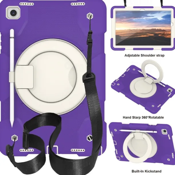 Tablet Case Cover For Samsung Galaxy Tab A9 8.7" A8 10.5'' A9 Plus 11" Pencil Holder 360° Rotation Shoulder Strap PC Silicone