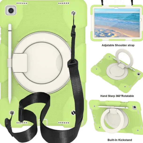 Tablet Case Cover For Samsung Galaxy Tab A9 8.7" A8 10.5'' A9 Plus 11" Pencil Holder 360° Rotation Shoulder Strap PC Silicone
