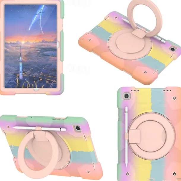 Tablet Case Cover For Samsung Galaxy Tab A9 8.7" A8 10.5'' A9 Plus 11" Pencil Holder 360° Rotation Shoulder Strap PC Silicone