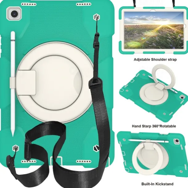 Tablet Case Cover For Samsung Galaxy Tab A9 8.7" A8 10.5'' A9 Plus 11" Pencil Holder 360° Rotation Shoulder Strap PC Silicone