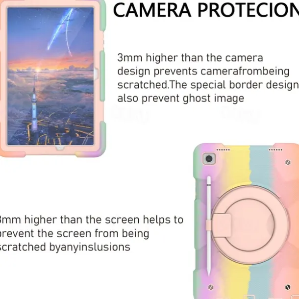 Tablet Case Cover For Samsung Galaxy Tab A9 8.7" A8 10.5'' A9 Plus 11" Pencil Holder 360° Rotation Shoulder Strap PC Silicone