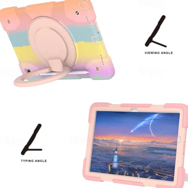 Tablet Case Cover For Samsung Galaxy Tab A9 8.7" A8 10.5'' A9 Plus 11" Pencil Holder 360° Rotation Shoulder Strap PC Silicone