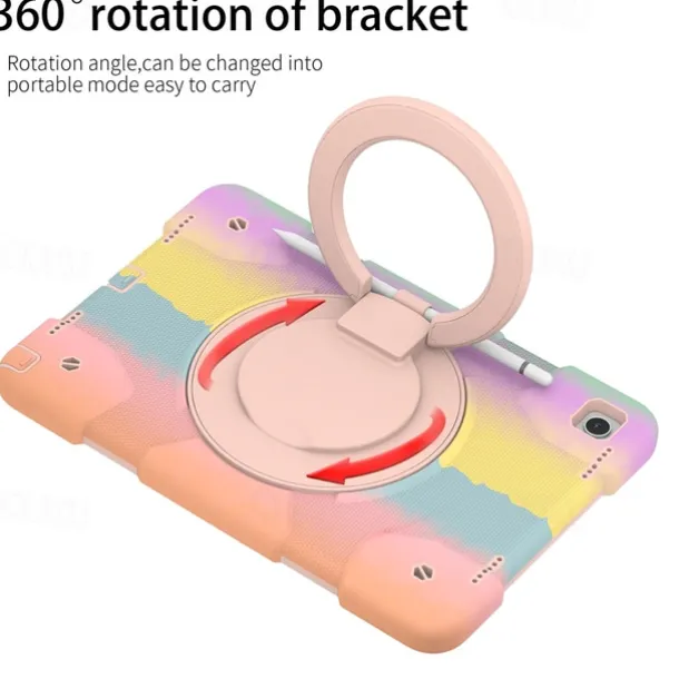 Tablet Case Cover For Samsung Galaxy Tab A9 8.7" A8 10.5'' A9 Plus 11" Pencil Holder 360° Rotation Shoulder Strap PC Silicone