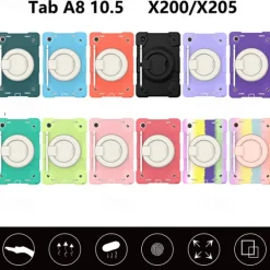 Tablet Case Cover For Samsung Galaxy Tab A8 10.5'' 2022 2021 Portable Handle with Stand Holder Armor PC Silicone For Kids