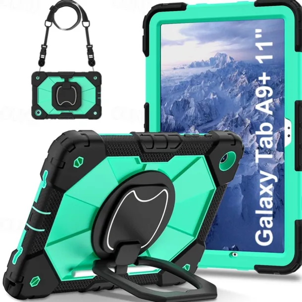 Tablet Case Cover For Samsung Galaxy Tab A9 8.7" A8 10.5'' A9 Plus 11" Handle 360° Rotation Shoulder Strap Armor PC Silicone