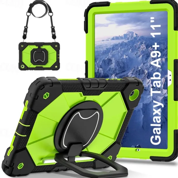 Tablet Case Cover For Samsung Galaxy Tab A9 8.7" A8 10.5'' A9 Plus 11" Handle 360° Rotation Shoulder Strap Armor PC Silicone