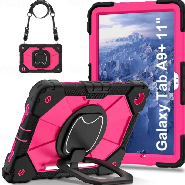Tablet Case Cover For Samsung Galaxy Tab A9 8.7" A8 10.5'' A9 Plus 11" Handle 360° Rotation Shoulder Strap Armor PC Silicone