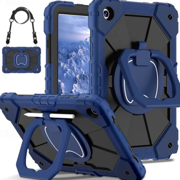 Tablet Case Cover For Samsung Galaxy Tab A9 8.7" A8 10.5'' A9 Plus 11" Handle 360° Rotation Shoulder Strap Armor PC Silicone