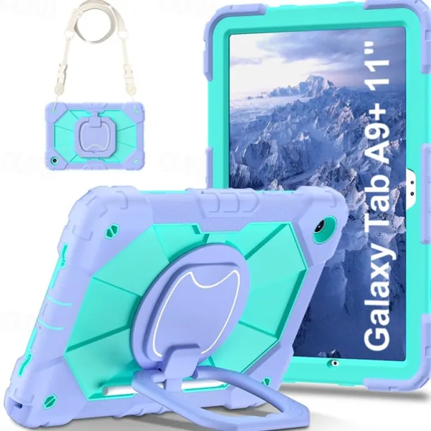 Tablet Case Cover For Samsung Galaxy Tab A9 8.7" A8 10.5'' A9 Plus 11" Handle 360° Rotation Shoulder Strap Armor PC Silicone