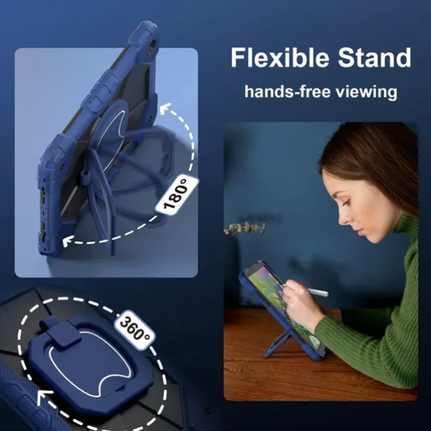 Tablet Case Cover For Samsung Galaxy Tab A9 8.7" A8 10.5'' A9 Plus 11" Handle 360° Rotation Shoulder Strap Armor PC Silicone