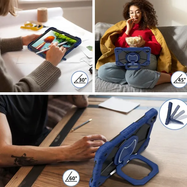 Tablet Case Cover For Samsung Galaxy Tab A9 8.7" A8 10.5'' A9 Plus 11" Handle 360° Rotation Shoulder Strap Armor PC Silicone