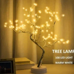 Tabletop Bonsai Tree Light 108 LED Lights Tree Lamp Decorative LED Shimmer Tree for Desktop Bedside Indoor Decor Mother's Day Valentine's Gift