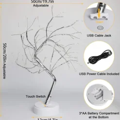 Tabletop Bonsai Tree Light 108 LED Lights Tree Lamp Decorative LED Shimmer Tree for Desktop Bedside Indoor Decor Mother's Day Valentine's Gift