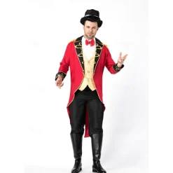 Tamer Halloween Outfits Costume Circus Jacket Carnival Costume Adults' Men's Halloween Carnival Mardi Gras Performance Party Club Easy Halloween Costumes Dress Up