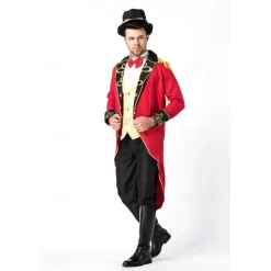 Tamer Halloween Outfits Costume Circus Jacket Carnival Costume Adults' Men's Halloween Carnival Mardi Gras Performance Party Club Easy Halloween Costumes Dress Up