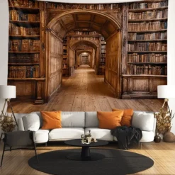 Tapestry Blanket Wall Hangings Bookshelf Vintage 3D Bedroom Living Room Dorm Shooting Backgrounds Decorations Wall Door Background