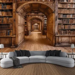 Tapestry Blanket Wall Hangings Bookshelf Vintage 3D Bedroom Living Room Dorm Shooting Backgrounds Decorations Wall Door Background