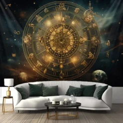 Tarot Divination Astrology Hanging Tapestry Wall Art Large Tapestry Mural Decor Photograph Backdrop Blanket Curtain Home Bedroom Living Room Decoration