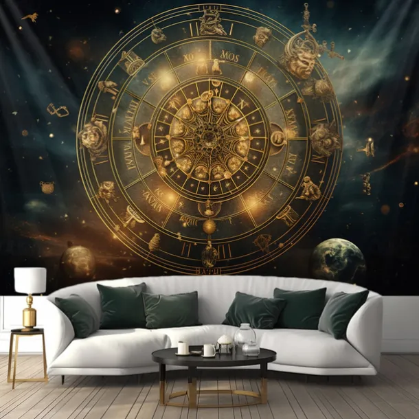 Tarot Divination Astrology Hanging Tapestry Wall Art Large Tapestry Mural Decor Photograph Backdrop Blanket Curtain Home Bedroom Living Room Decoration