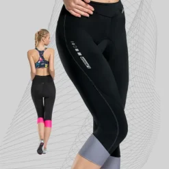 TASDAN Women's Cycling 3/4 Tights Bike Shorts 3/4 Tights Relaxed Fit Road Bike Cycling Sports 3D Pad Breathable Quick Dry Reflective Trim / Fluorescence Gray Rosy Pink Coolmax® Elastane Silicon