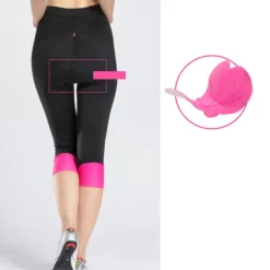 TASDAN Women's Cycling 3/4 Tights Bike Shorts 3/4 Tights Relaxed Fit Road Bike Cycling Sports 3D Pad Breathable Quick Dry Reflective Trim / Fluorescence Gray Rosy Pink Coolmax® Elastane Silicon