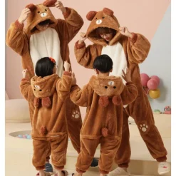 Teddy Bear Party Costume Costume Family Christmas Pajamas Kigurumi Pajamas Men's Women's Boys Girls' Halloween Carnival Masquerade One Piece Kid's Adults' Party Party & Evening Onesie