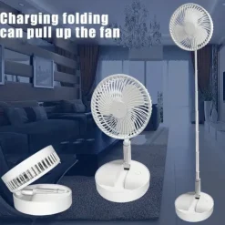 Telescopic Folding USB Fan – Portable Electric Fan for Dormitory, Office, Desktop, Rechargeable and Quiet