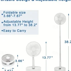 Telescopic Folding USB Fan – Portable Electric Fan for Dormitory, Office, Desktop, Rechargeable and Quiet