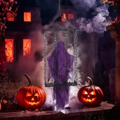 Terrifying Chain Ghost Halloween Garden Party Atmosphere Decorations Spooky Pranking Cage Ghost Props
