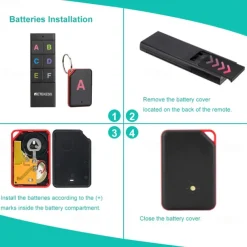 TH104 Wireless Key Finder RF Key Locator Pet Tracker Wallet Tracker Remote Control 1 RF Transmitter 6 Receiver