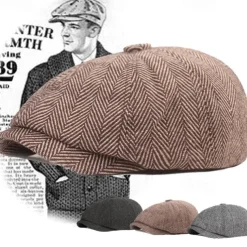 The Great Gatsby Gangster Retro Vintage Roaring 20s 1920s All Seasons Beret Hat Newsboy Cap Men's All Teen Costume Hat Vintage Cosplay Event / Party Festival Normal Hat New Year / Hand wash / Woolen