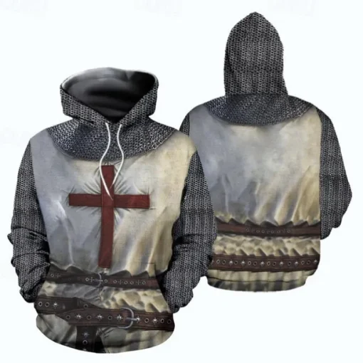 The Last Templar Crusader Knights Templar Hoodie Cartoon Manga Anime 3D Front Pocket Graphic For Women's Adults' 3D Print