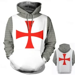 The Last Templar Crusader Knights Templar Hoodie Cartoon Manga Anime 3D Front Pocket Graphic For Women's Adults' 3D Print