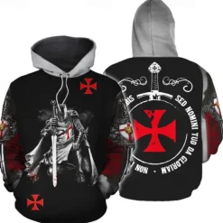 The Last Templar Crusader Knights Templar Hoodie Cartoon Manga Anime 3D Front Pocket Graphic For Women's Adults' 3D Print
