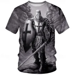 The Last Templar Crusader Knights Templar Crusader T-shirt Cartoon Manga Anime 3D Graphic For Couple's Men's Women's Adults' 3D Print