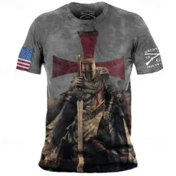 The Last Templar Crusader Knights Templar Crusader T-shirt Cartoon Manga Anime 3D Retro Graphic For Couple's Men's Women's Adults' 3D Print